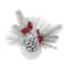 9" Snowy Pinecone & Red Berry Arrangement in White Ceramic Pot by Ashland®